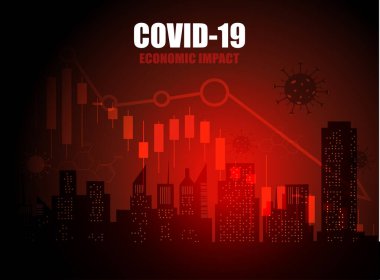 Coronavirus 'un neden olduğu borsa çöküşünü temsil eden grafikler, ekonomi ve iş dünyası üzerindeki Covid-19 ekonomik etkisi