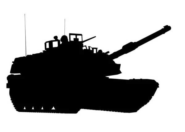 Tank vector silhouette — 스톡 벡터