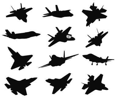 12 Military aircrafts set