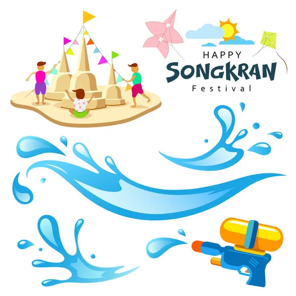 Vector signo festival de songkran de Tailandia — Archivo Imágenes Vectoriales