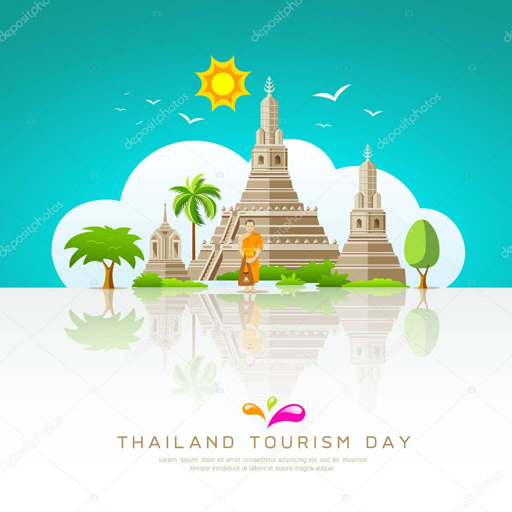Thailand tourist landmarks background