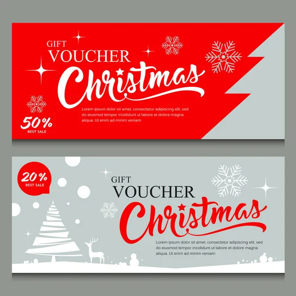 Vector illustration,Gift voucher Merry christmas concept — Stock Vector