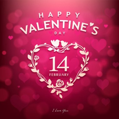 Mutlu Sevgililer günü tasarım pembe arka plan