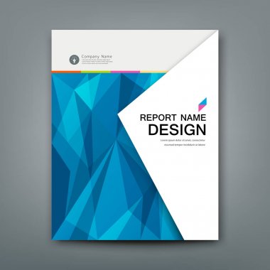 Yıllık rapor soyut üçgen geometrik kavramı mavi kapak