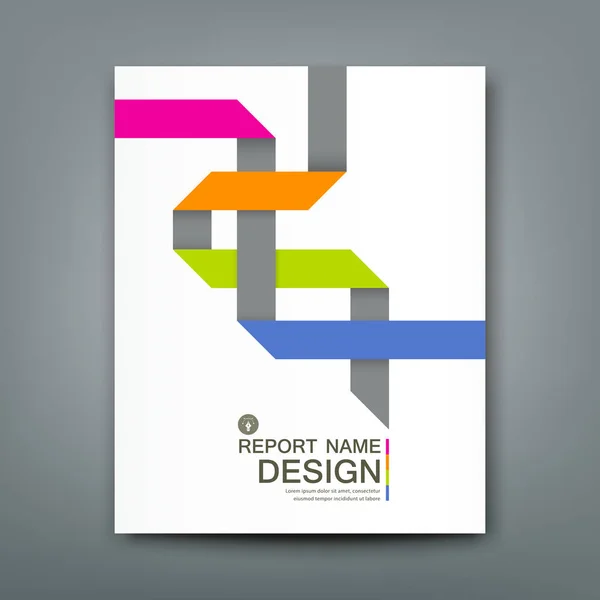 年次報告書カラフルな折り紙紙のコンセプト デザインをカバーします。 — ストックベクタ