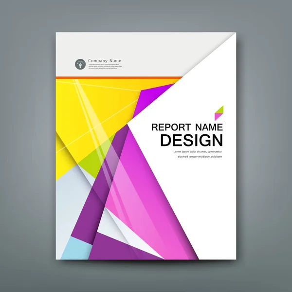 Cover Jahresbericht abstraktes Material geometrisch bunt — Stockvektor