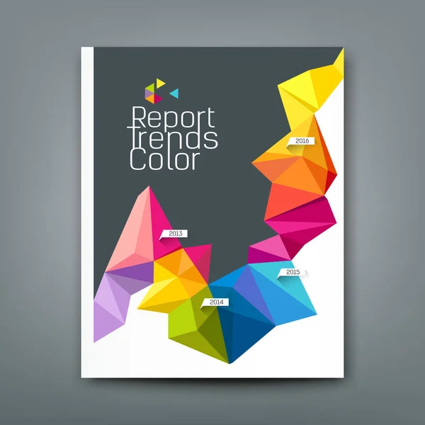 Cover Bericht Trends bunt geometrisch Jahr Design — Stockvektor