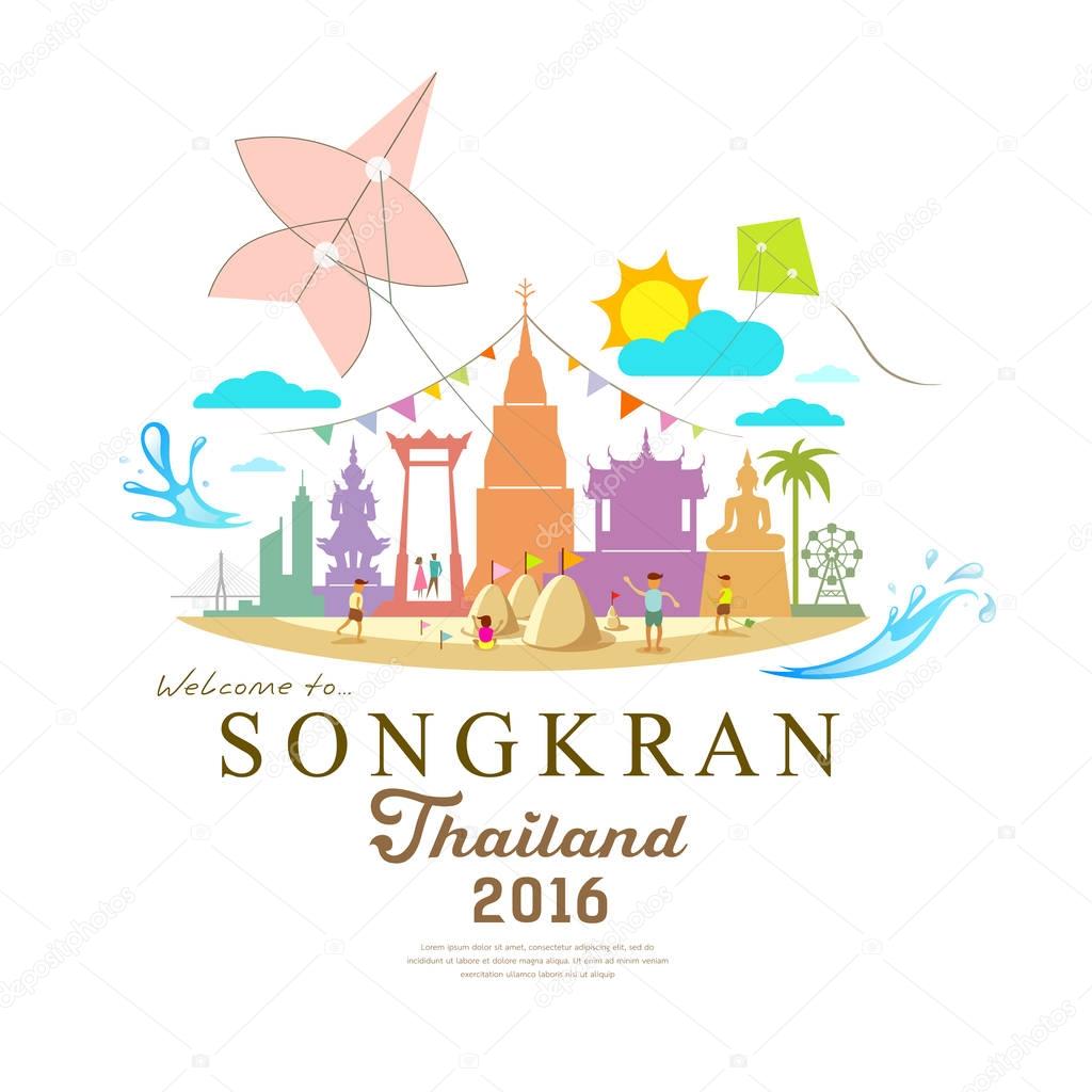 Songkran Festival Period of April, in the summer of Thailand