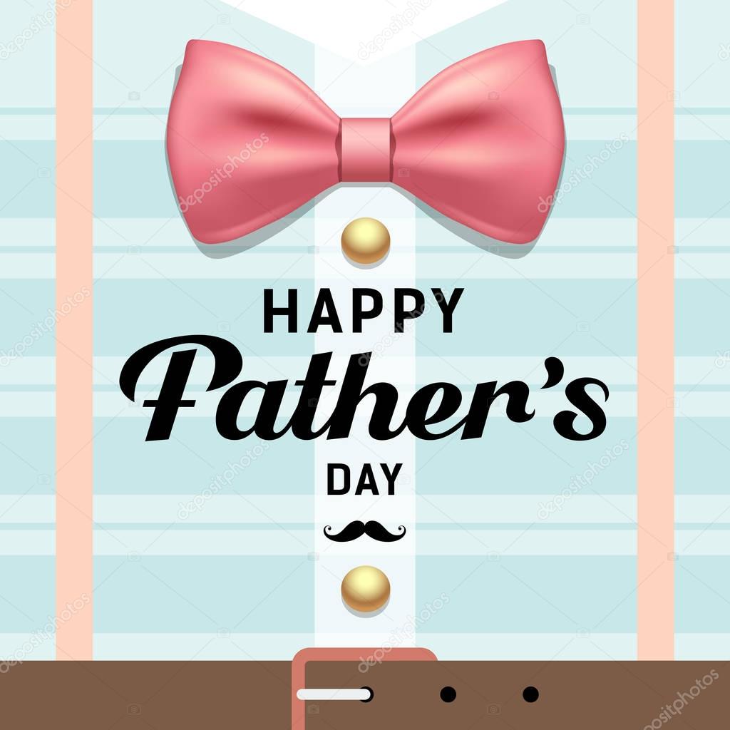 Happy fathers day pink ribbons with blue shirt 