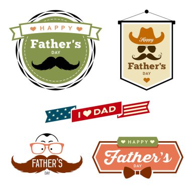Vektör mutlu Babalar günü renkli Etiketler logosu