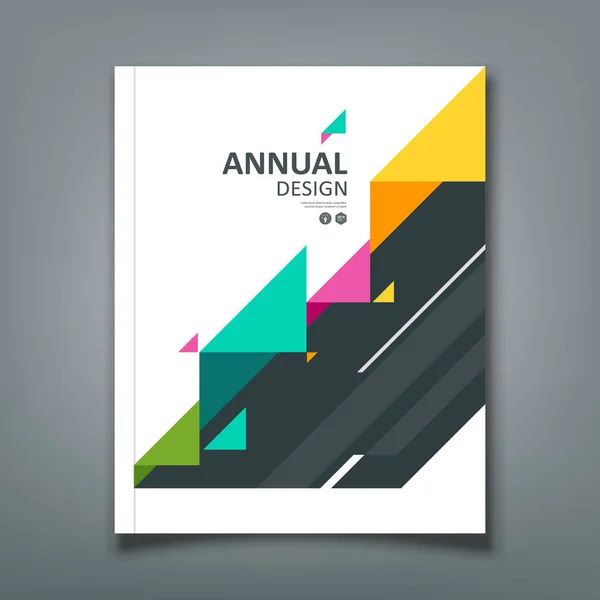 Cubra o relatório anual triângulo de papel colorido, design abstrato —  Vetores de Stock