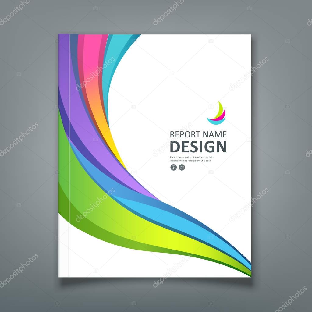 Cover report colorful paper curve design background