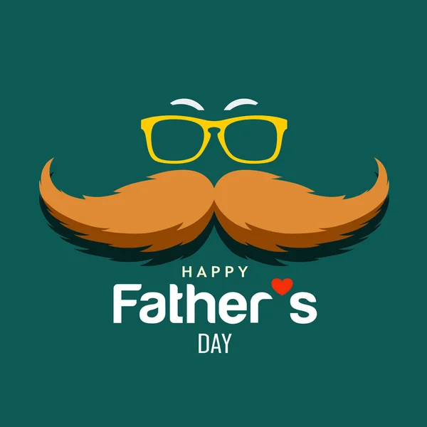 Happy fars dag brun mustasch design — Stock vektor