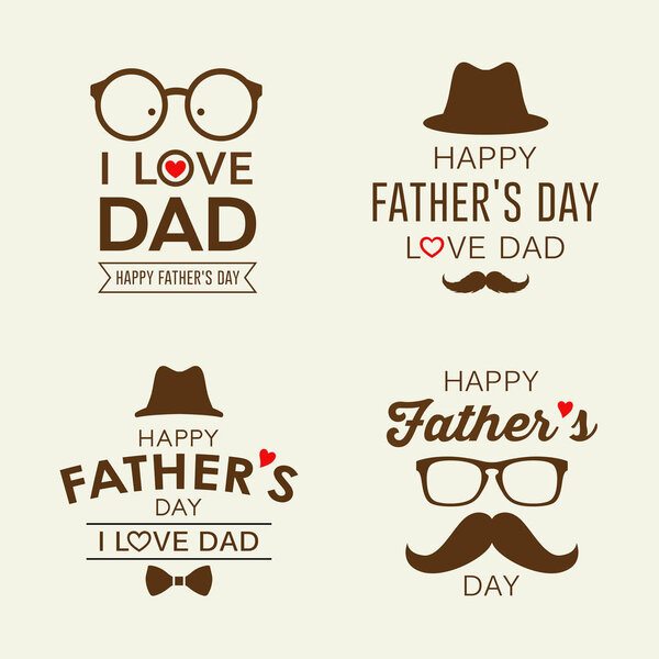 Happy Father's day labels logo collections design 