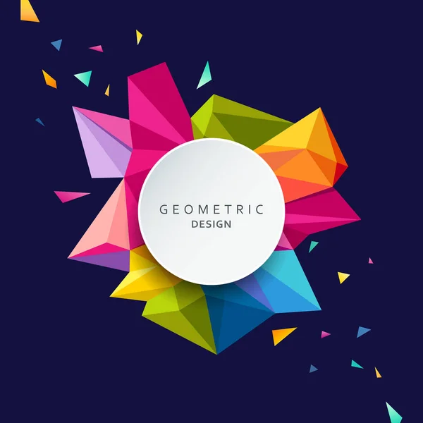 Abstrato colorido triângulo geométrico círculo projeto fundo — Vetor de Stock