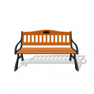 Park ahşap banklar ve izole çelik tasarımı 