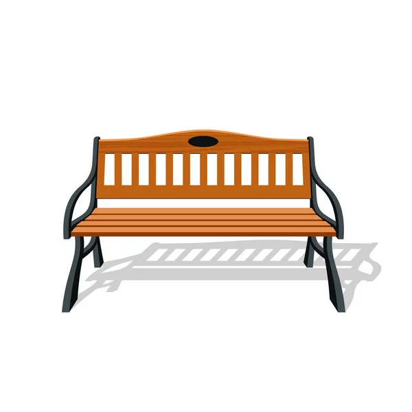 Banco de madera Park y diseño de acero aislado — Vector de stock