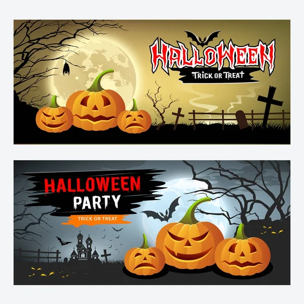 Fröhliches Halloween-Banner-Design — Stockvektor