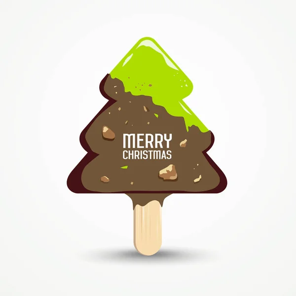 Glad Merry Christmas Ice Cream design bakgrund — Stock vektor