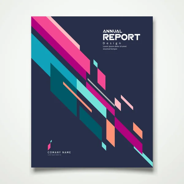Copertina Relazione Annuale Astratto Geometrico Colorato Sfondo Nero Illustrazione Vettoriale — Vettoriale Stock