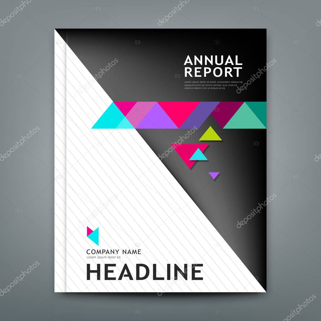 Cover annual report design, geometric template layout design background, vector illustration