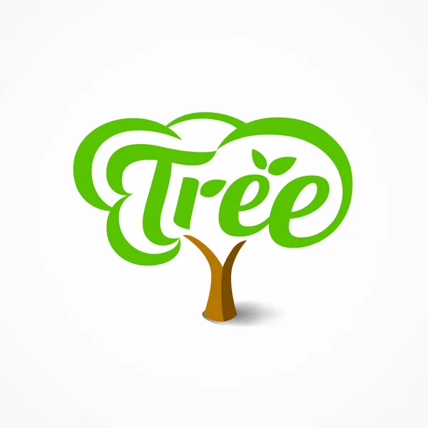 Σχεδιασμός Λογότυπου Δέντρο Απομονωθεί Λευκό Φόντο Εικονογράφηση Διάνυσμα — Διανυσματικό Αρχείο