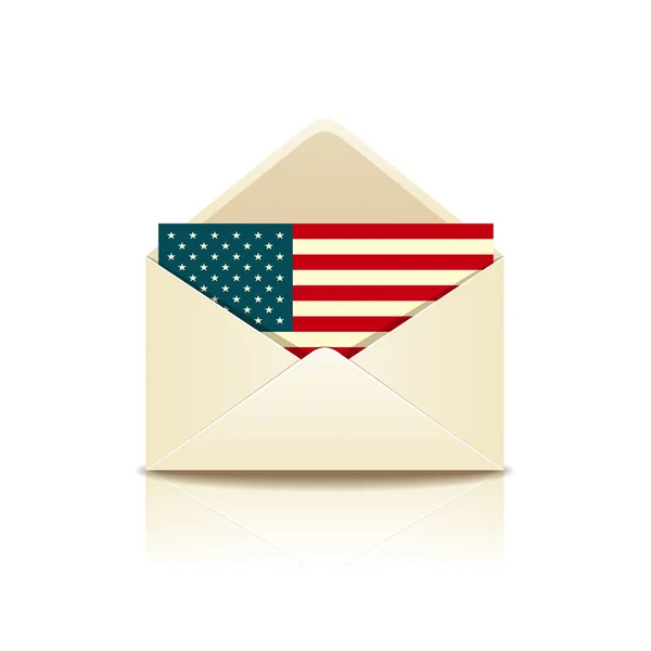 Busta Lettera Bandiera America Illustrazione Vettoriale — Vettoriale Stock
