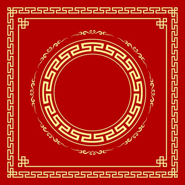 Векторный китайский стиль рамки на красном фоне, иллюстрации
