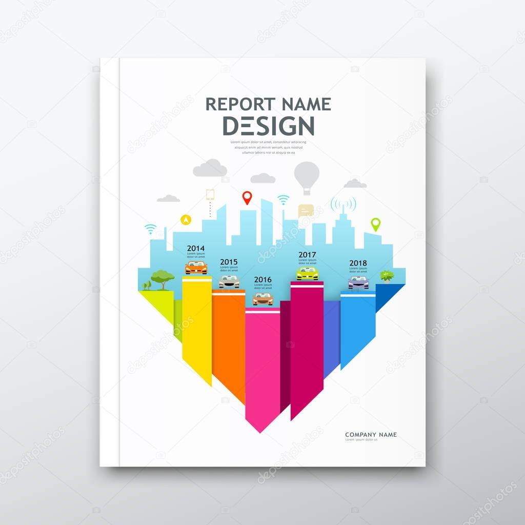 Cover book design annual report, Chart design, Brochure template layout background, vector illustration