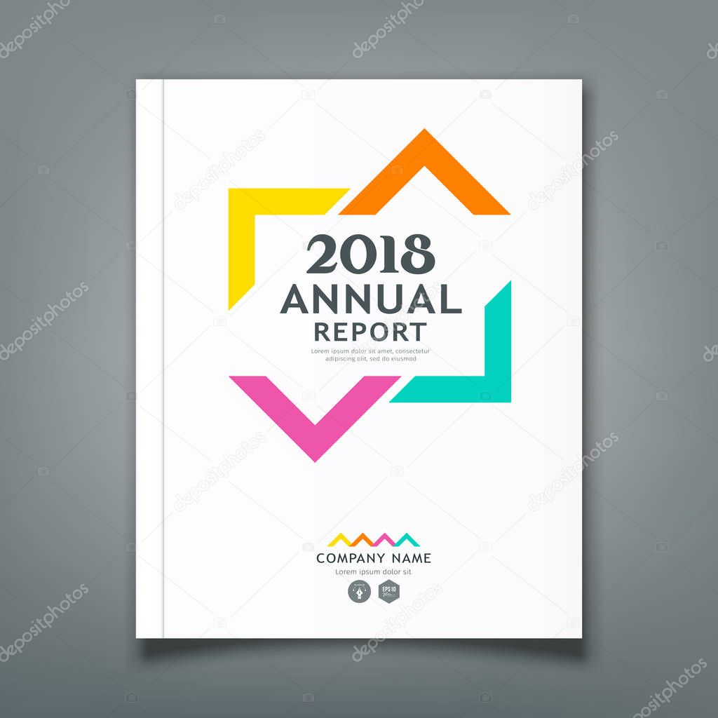 Annual Report colorful triangle design background, vector illustration