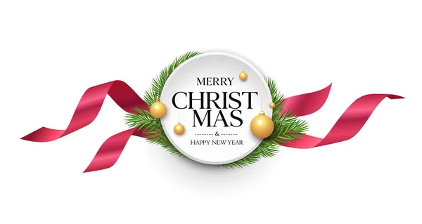 Merry Christmas Lint Label Vector Banners Ontwerp Geïsoleerd Witte Achtergrond — Stockvector