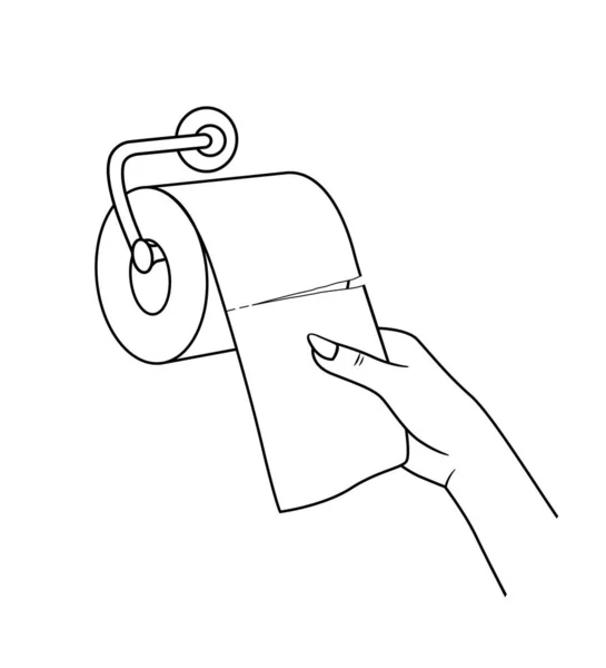 Жінка Рука Підняти Тканиною Рулонний Білий Папір Дизайн Чорно Білий — стоковий вектор