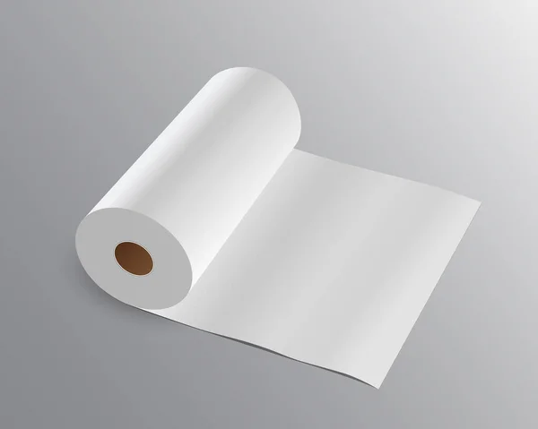 Vector Tissue Papierrolle Lang Auf Grauem Hintergrund Illustration — Stockvektor