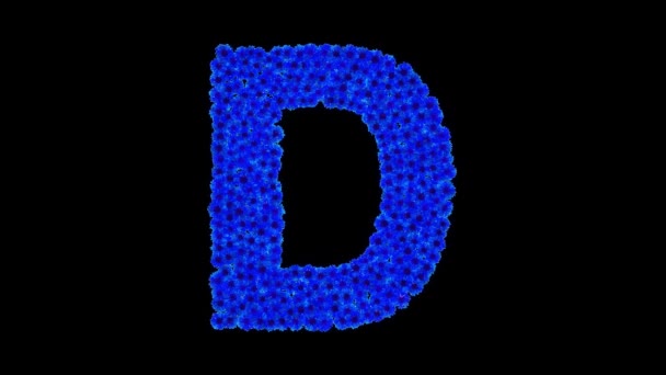 Bokstaven D gjort av blåklint — Stockvideo