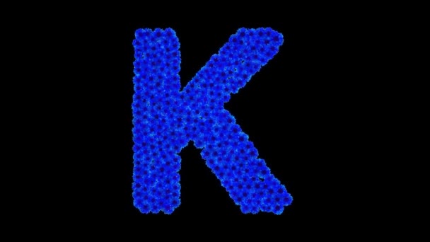 Bokstaven K som gjorts av blåklint — Stockvideo