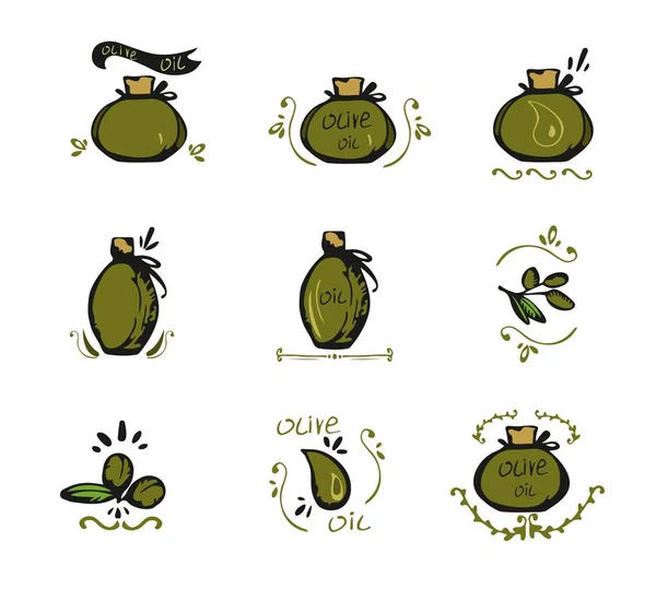 Doodles olívaolaj ikonok — Stock Vector