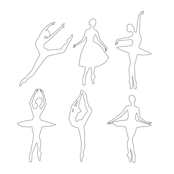 Skissera ballerinor vektor set — Stock vektor