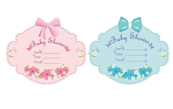 Baby doccia set per ragazzo e ragazza — Vettoriale Stock