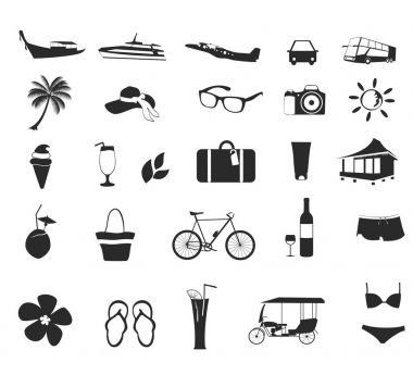 Seyahat ve tatil Icons set