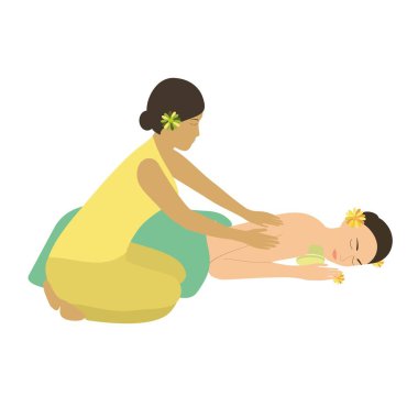 Spa Masaj vektör çizim.