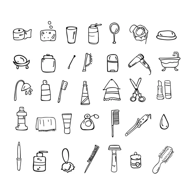 Badkamer vector icons set — Stockvector