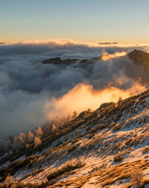 Foggy scenery in the mountains