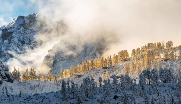 Paisaje místico de invierno en Triglav — Foto de Stock