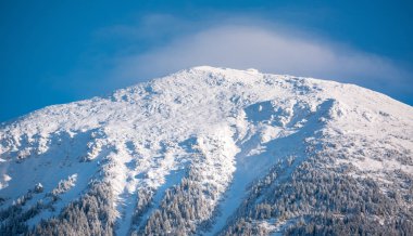 Karlı dağın tepesine yazlık