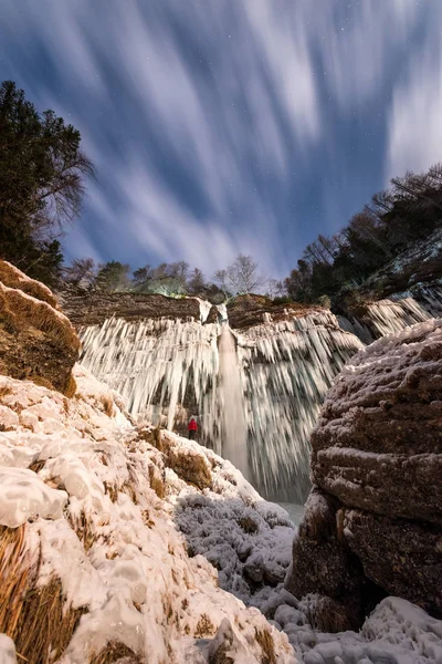 Cascata Pericnik in inverno — Foto Stock