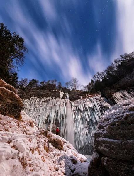 Cascata Pericnik in inverno — Foto Stock