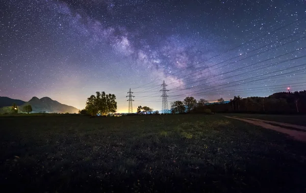 Milky Way és a fák — Stock Fotó