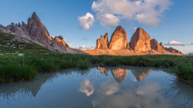 Sunset reflections of Tre Cime di Lavaredo