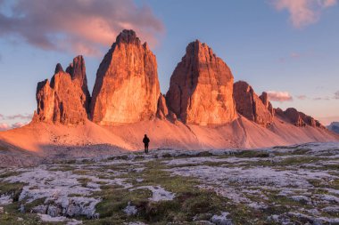 Hiker at Tre Cime di Lavaredo