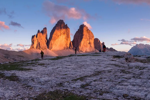 Sunset at Tre Cime di Lavaredo — Stock Photo, Image